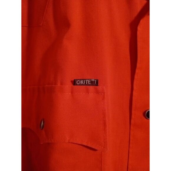 Chute 1 Shirt Mens XL Pearl Snap Long Sleeve Red Cowboy Western - Picture 3 of 5